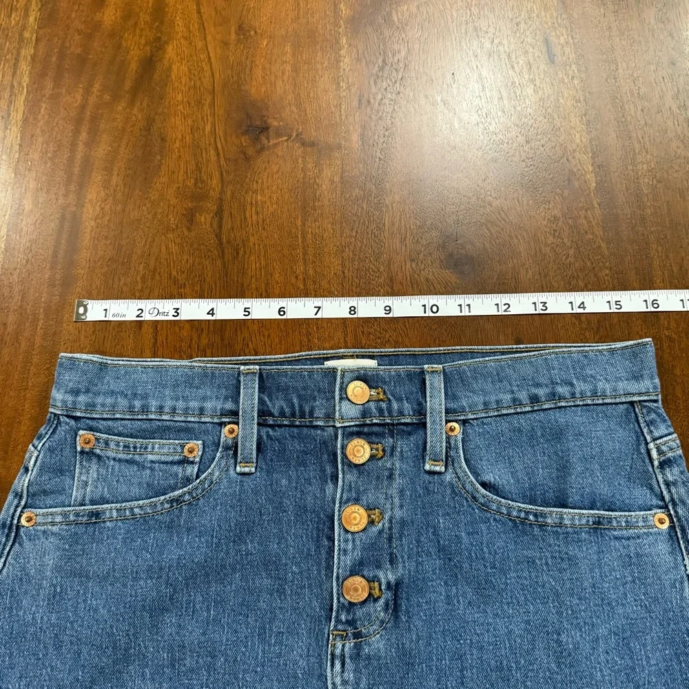 J. Crew Button Front Denim Jean Mini Skirt Size 28